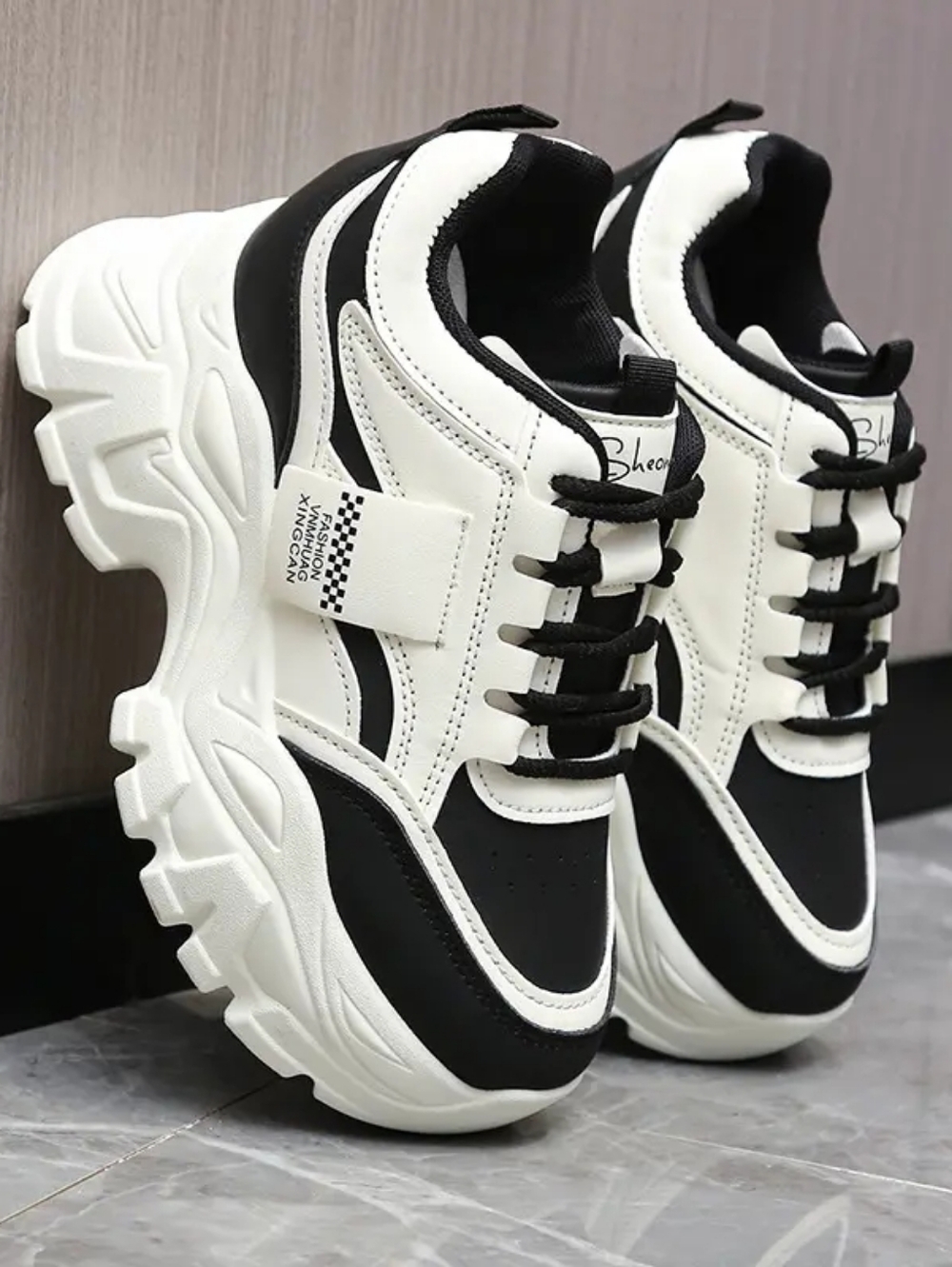 Black & White Chunky Athletic Sneakers